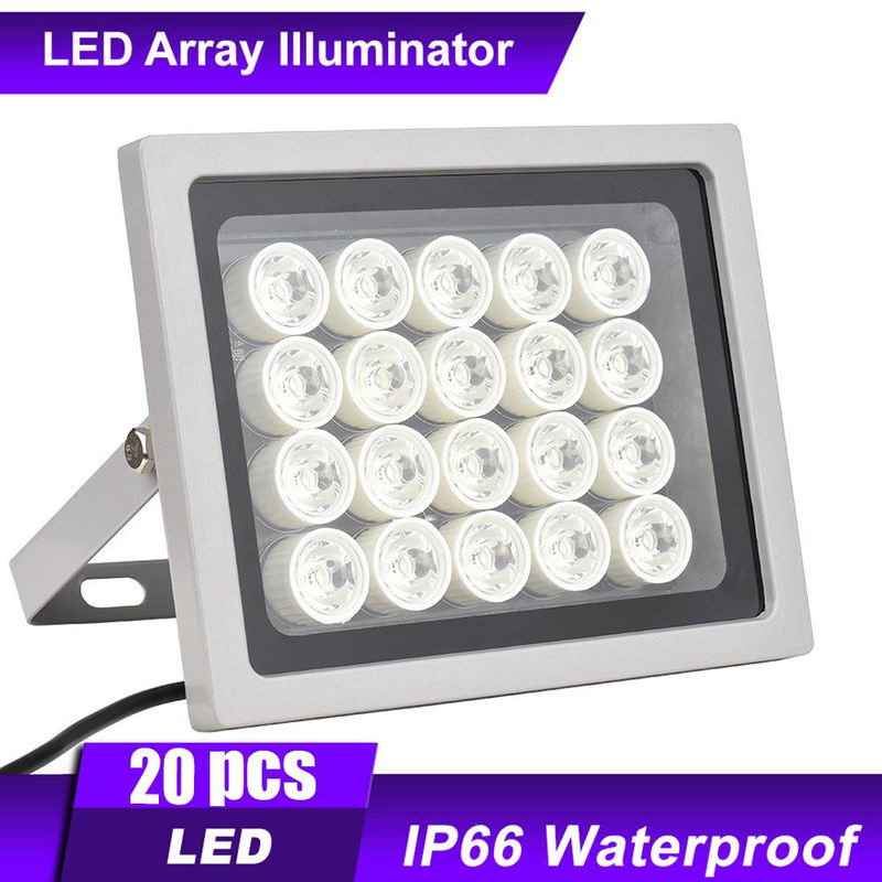 TOMTOP JMS Professionelles LED Überwachungskamera-Flutlicht in Schwarz mit 20 LEDs, Weitwinkel und IP66 Wasserschutz für den Außenbereich - Bild 3