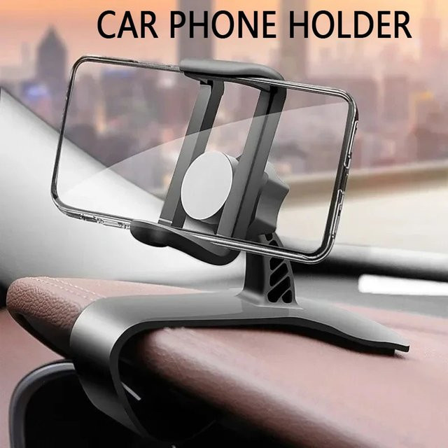 QUERPXAF Universal Autotelefonhalter für das Armaturenbrett mit 360-Grad-Drehung und Clip-Halterung für GPS-Navigation, Schwarz - Bild 1