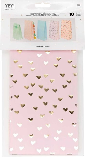 Rico Design Blockbodenbeutel aus Papier, 10 Stück, B: 15,0 cm, T: 30,0 cm, H: 8,0 cm - Bild 1