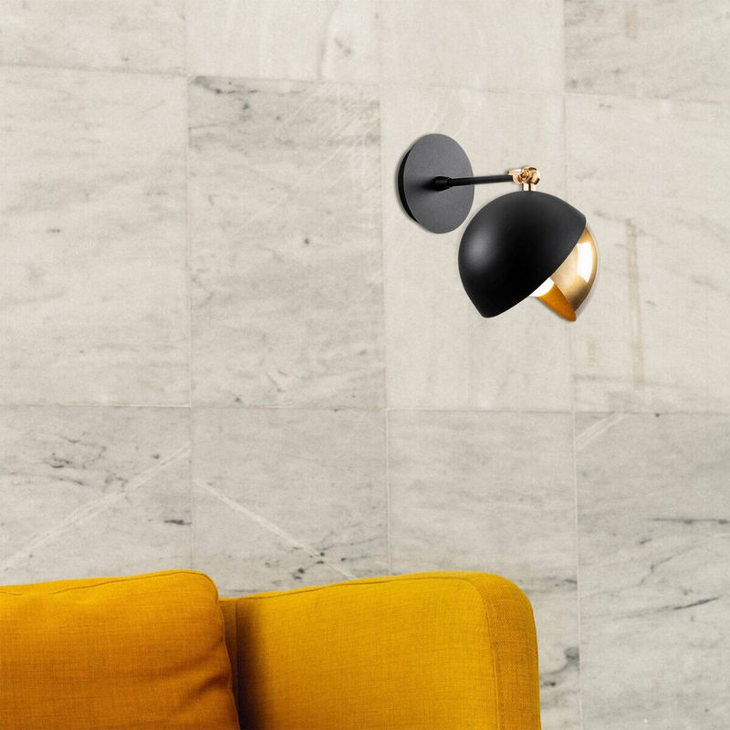 Opviq Wandleuchte Berceste aus Metall in Schwarz und Gold, E27, B/H/T: 26 x 25 x 26 cm - Bild 4