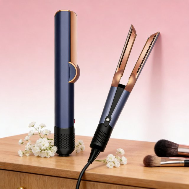2-in-1 Haarglätter und -trockner, Grau - Bild 1