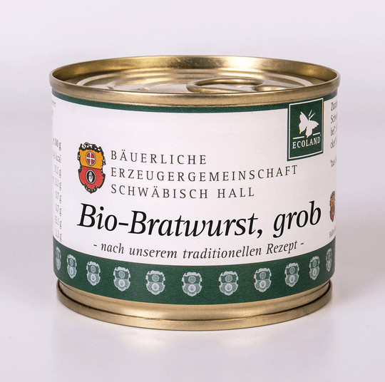 Bäuerliche Erzeugergemeinschaft Schwäbisch Hall Bio-Bratwurst grob 200 g - Bild 1