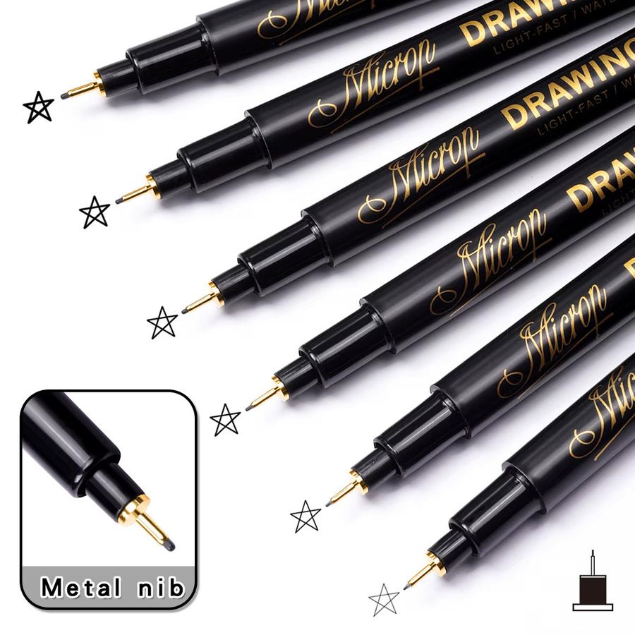 Haile Manga Marker Set mit Brush und Fine Nadelspitze in Schwarz für Skizzen und Kunstzeichnungen - Bild 3