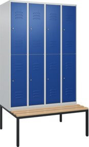 C+P Doppelstock-Spind Classic PLUS Sitzbank mit 4 Abteilen und Buche-Hartholz Sitzfläche, B/T/H: 212 x 120 x 81,5 cm - Bild 1