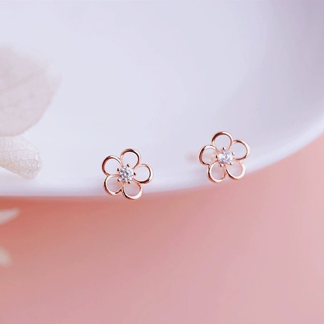 Uini Tail Blumenohrringe, 925 Silber, Zirkonia, Kinder - Bild 1