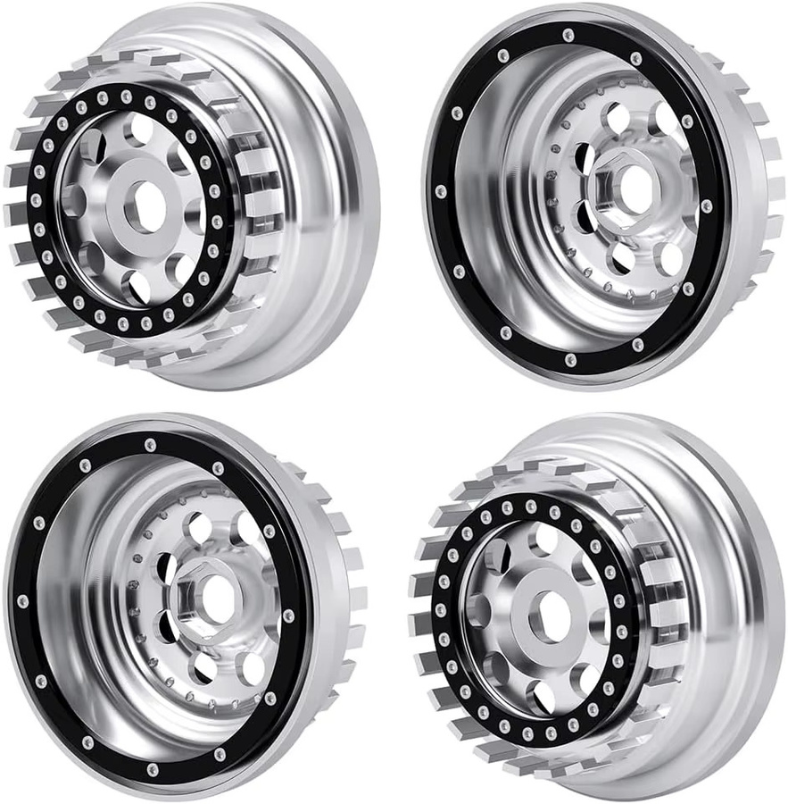 TRINOOD Aluminium Beadlock Felgennabe, 4-teiliges Set, Grau, Metall - Bild 3
