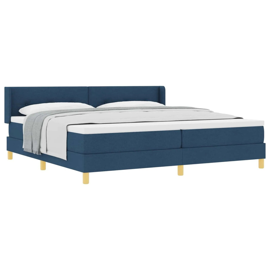 vidaXL Boxspringbett mit Matratze und Kopfteil in Blau, B/T: 200 x 200 cm - Bild 2