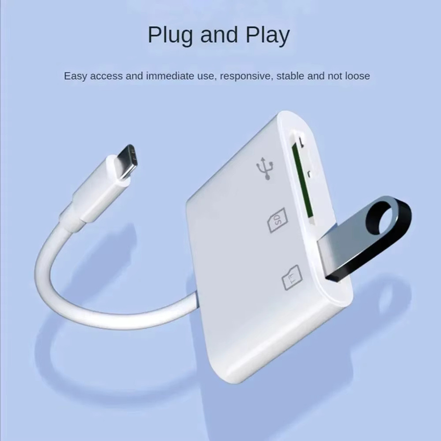 Huawei 3-in-1 USB-C Speicherkartenleser mit Typ C, TF, CF und SD Support in Weiß - Bild 4