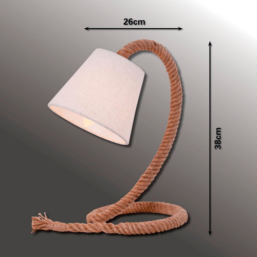 Näve Tischleuchte Rope mit Textilschirm in Bunt und Natur, E14, Höhe: 38 cm, Breite: 26 cm, Tiefe: 40 cm - Bild 2