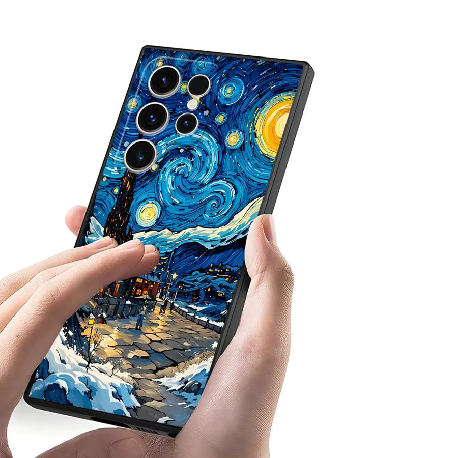 Van-Gogh Handyhülle für Samsung Galaxy S23 Ultra S24 S25 S26 S21 FE S20 Plus und weitere Modelle, Multicolor, Soft Phone Cover - Bild 3