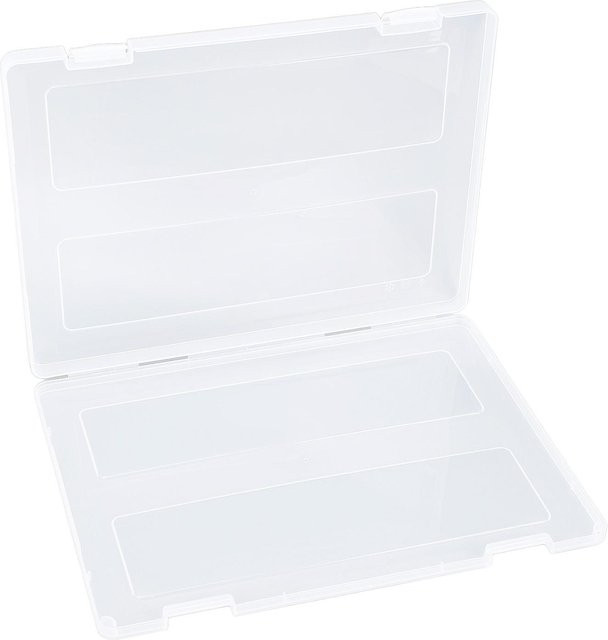 GoolRC Dokumentenaufbewahrungsbox aus Kunststoff mit Schnallenverschluss, Transparent/Weiß, A5 - Bild 1