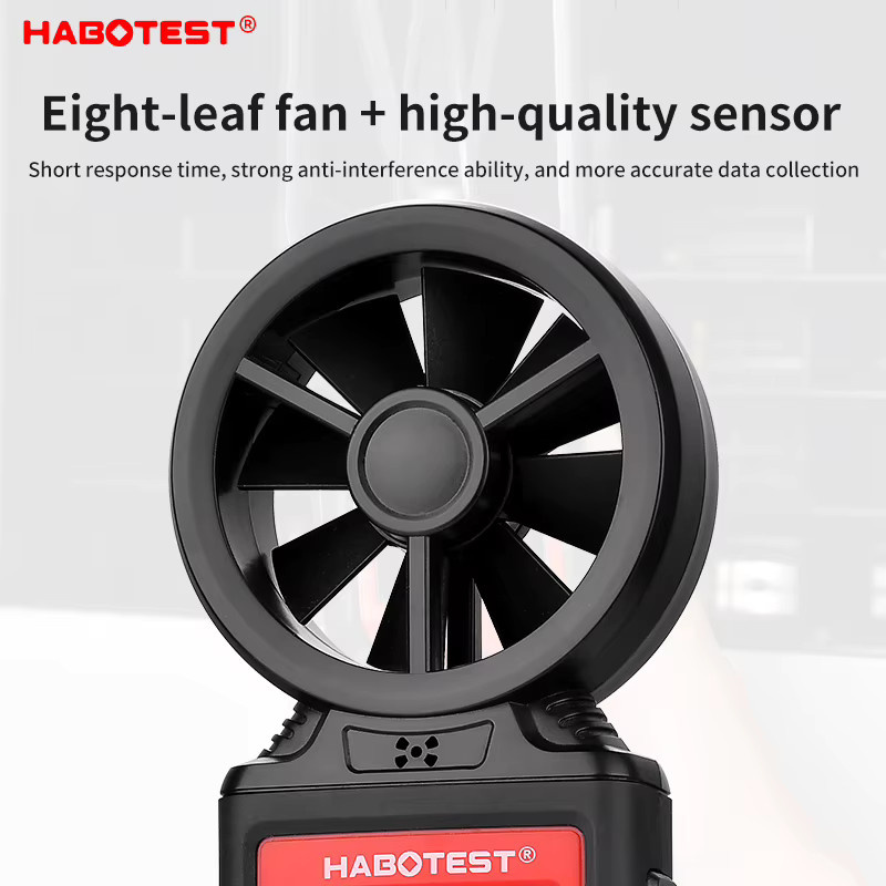 HABOTEST HT625 Digitales Anemometer in Schwarz - Professionelles Windgeschwindigkeits- und Luftvolumenmessgerät zur Messung der Luftgeschwindigkeit von 0,4-30m/s - Bild 2