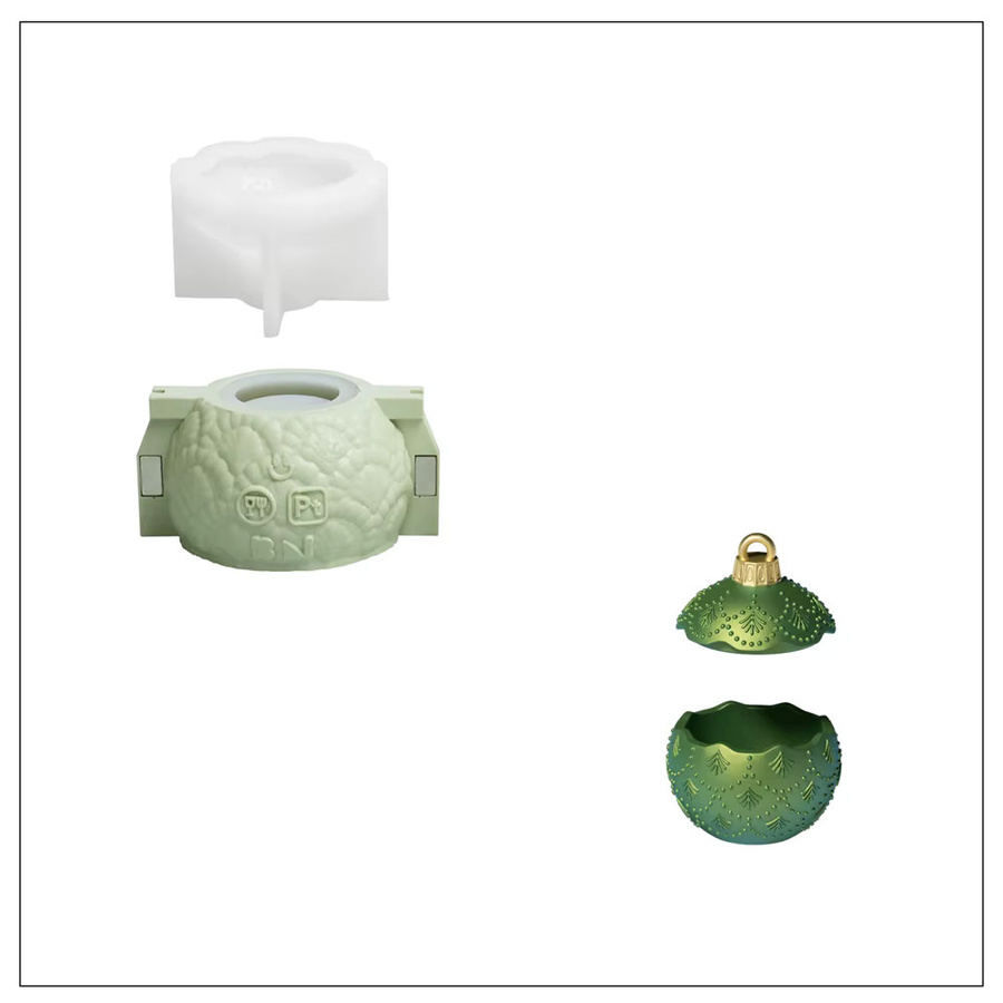 GBhouse Twinkle Bauble Kerzenform aus Silikon für Beton, Jesmonite und Zement, Wiederverwendbare DIY-Form für Weihnachts-Kerzen - Bild 3