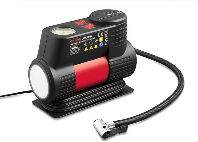 ULTIMATE SPEED Mini-Kompressor UMK 10 E4 in Schwarz mit 3 Adaptern - Bild 1