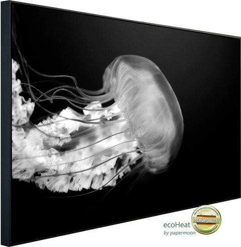 papermoon EcoHeat Infrarotheizung Qualle in Schwarz und Weiss mit Matt-Effekt und App-Steuerung - Bild 1