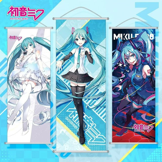 Bandai Hatsune Miku Anime Wanddeko Pfirsich Haut Scroll Poster Illustration Mehrfarbig - Bild 1