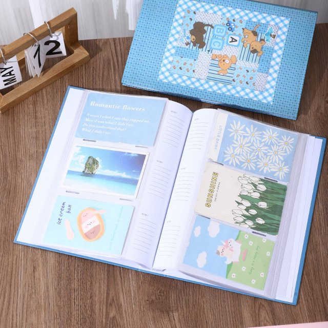 Gedenkbuch für das Wachstum von Kindern mit 300 Blatt, blaues Hardcover Fotoalbum zum Beschreiben und Gestalten - Bild 1