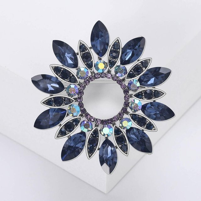 Lucky Star Jewelry Brosche, Strasskranz, Weizenähre, Glas, Unisex, grau - Bild 1