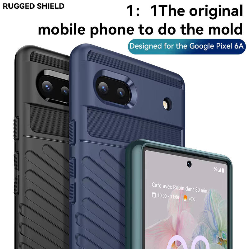 Stoßfeste Silikon-Handyhülle für Google Pixel 6a in Blau - Bild 2