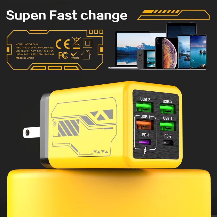 WALKESEN 240 W Schnellladegerät mit 4 USB Anschlüssen inklusive 2 USB-C Ports in Grün für iPhone Samsung und Xiaomi - Bild 3