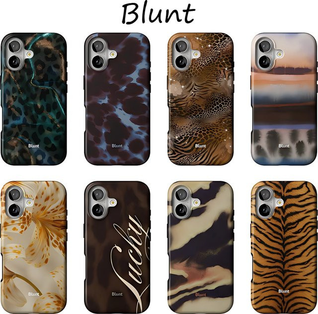 Blunt Luxus Handyhülle mit Tierdruck für iPhone 15 14 13 12 11 Pro Max Plus und weitere Modelle, Mehrfarbig, Doppelschichtig - Bild 1