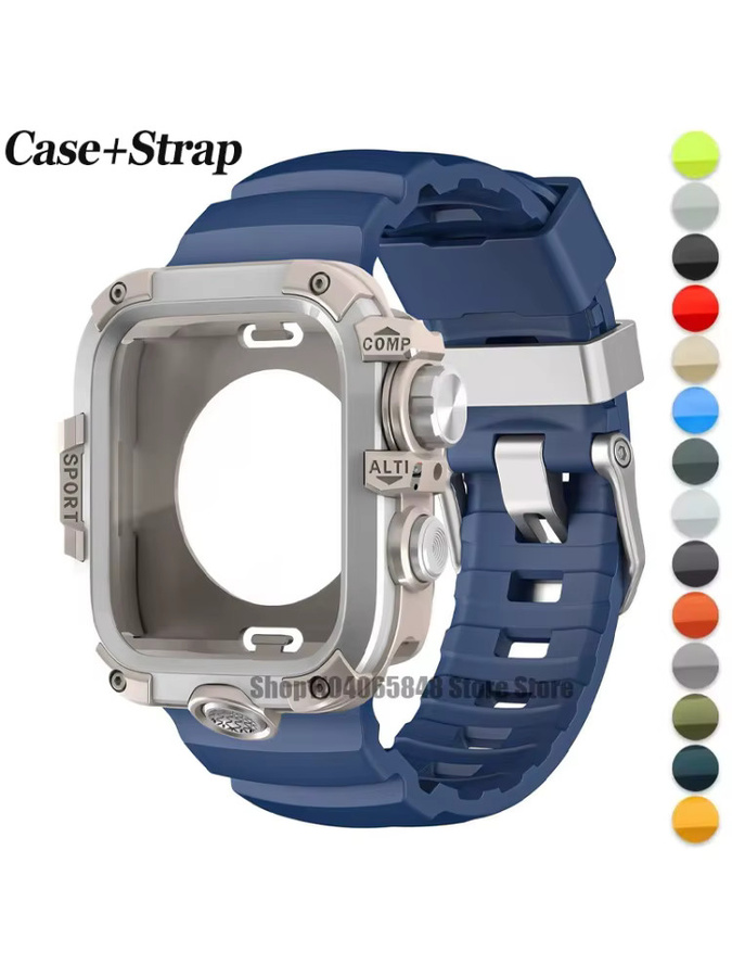 Geekthink Armband Gehäuse für Apple Watch, Silikon, Silber, Unisex - Bild 2