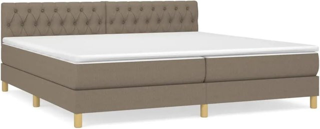 vidaXL Boxspringbett Hybrid mit Matratze und Taschenfedern, Farbe Taupe, B/T/H: 200 x 200 x 78 cm - Bild 1