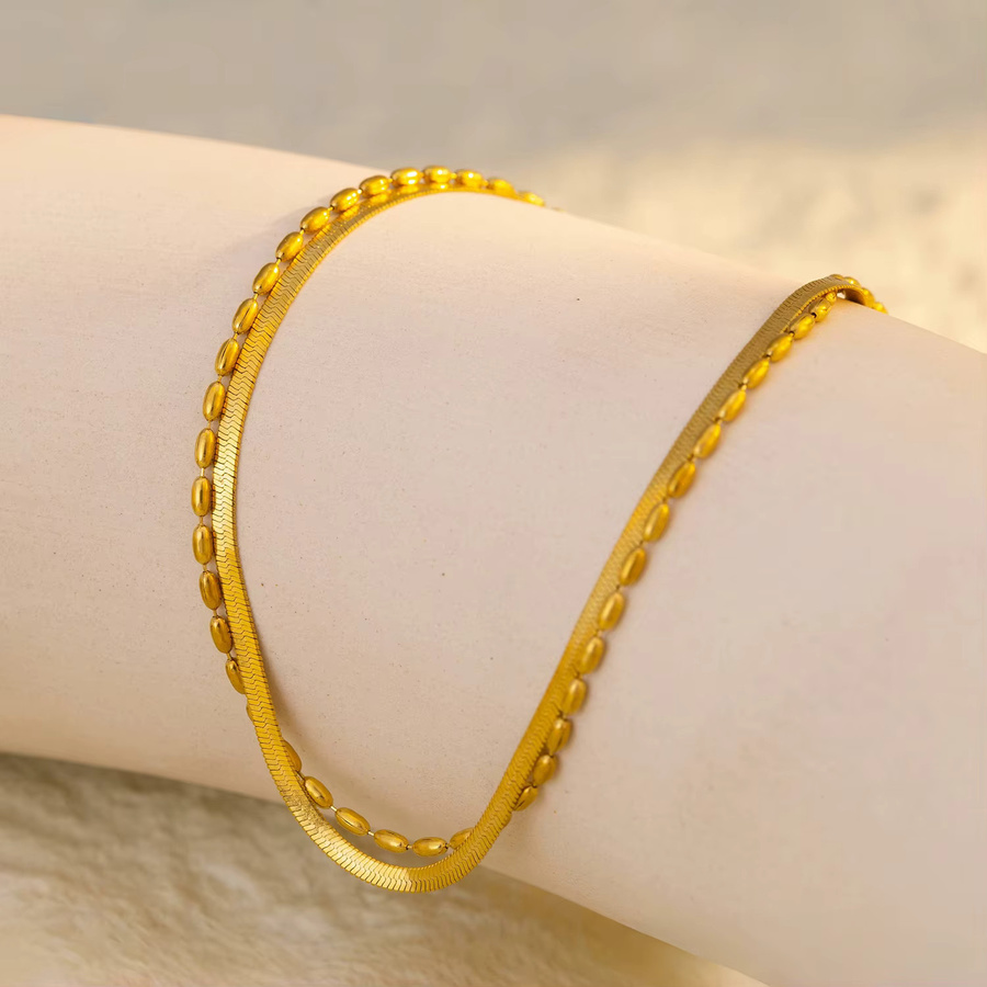 UHBINYCA Schlangenkette, Edelstahl, Gold, Damen, minimalistisch - Bild 2