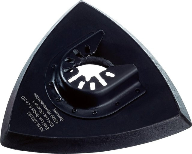 LUX-TOOLS Kletthaftschleifplatte für Multitool in Schwarz, Durchmesser: 90 mm - Bild 1