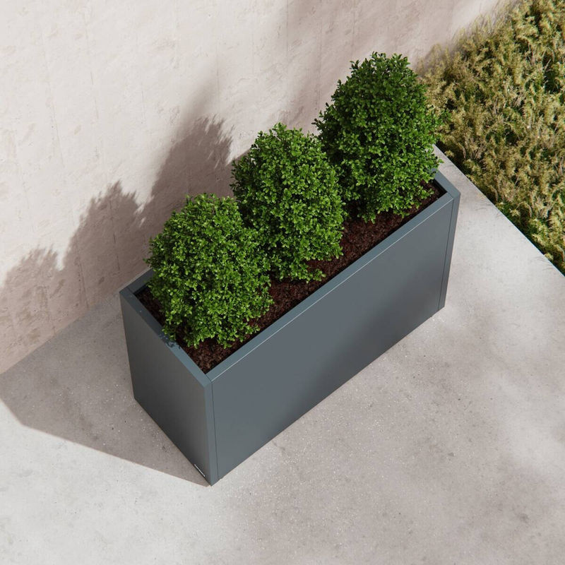 Herstera Garden Metall-Pflanzkübel Cube Anthrazit B/H/T: 100 x 80 x 40 cm - Bild 5