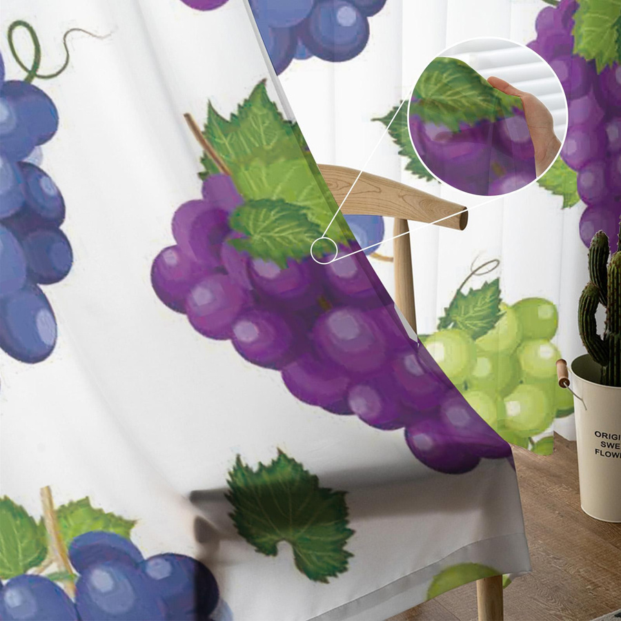 Transparente Bauernhof Tüll Vorhänge mit floralem Design aus Organza und Voile, Farbe Transparent, B: 135 cm, H: 115 cm - Bild 4