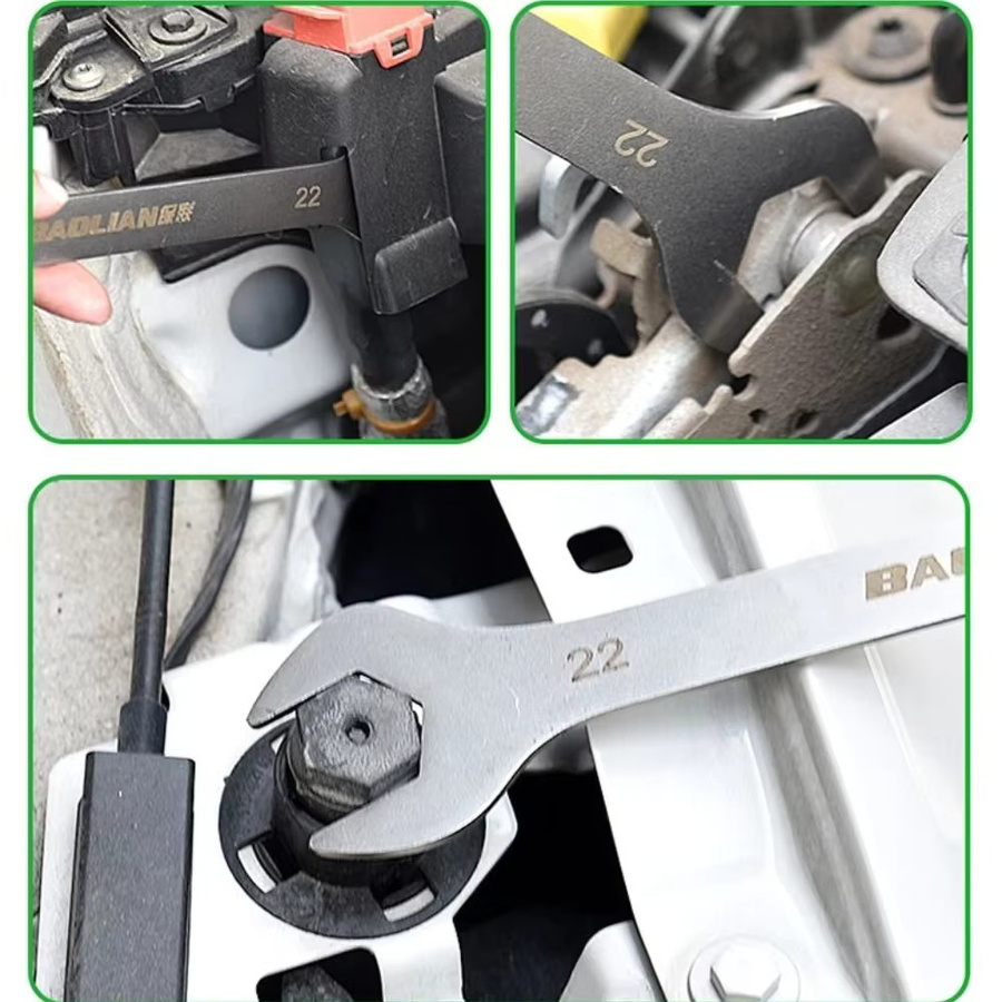 Baolian Ultradünner Ratschenkombinationsschlüsselsatz aus Edelstahl in Silber, 6-24mm mit Tasche - Bild 5