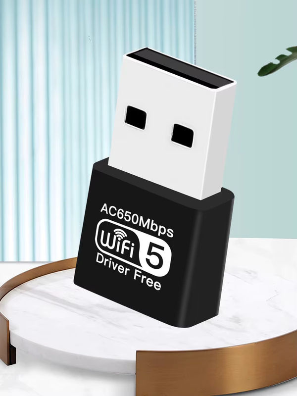 DERAPID Dualband-WLAN-Adapter AC650 in Schwarz mit Dual-Antennen für PC und Laptop - Bild 7