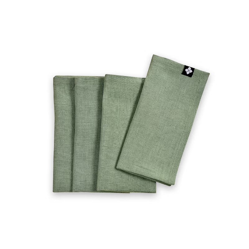 Breath of Nature Serviette aus halbem Leinen in Moosgrün, 4er-Pack, B/B: 45 x 45 cm - Bild 1