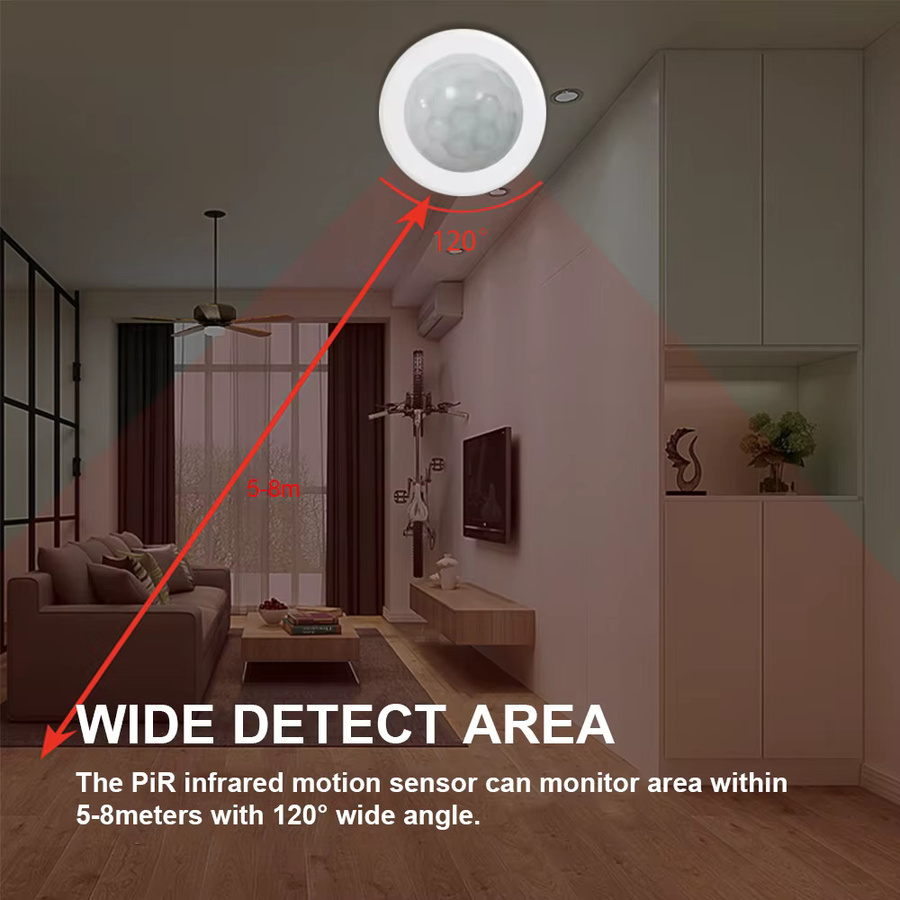 Tuya Zigbee Mini PIR Bewegungsmelder und passiver Infrarot-Sicherheits-Einbruchalarmsensor in Weiß - Bild 3