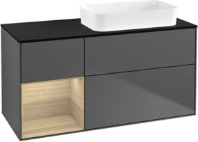 V&B Waschtischunterschrank Finion mit Wandbeleuchtung, Anthrazit matt, B: 120 cm, T: 60 cm, H: 60 cm - Bild 1