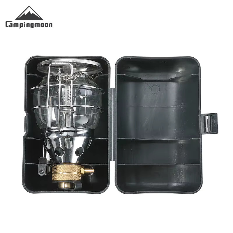 CAMPINGMOON T4 Outdoor-Campinglaterne Tragbare Gaslampe in Silber mit Glas-Globe im Vintage-Design - Bild 3