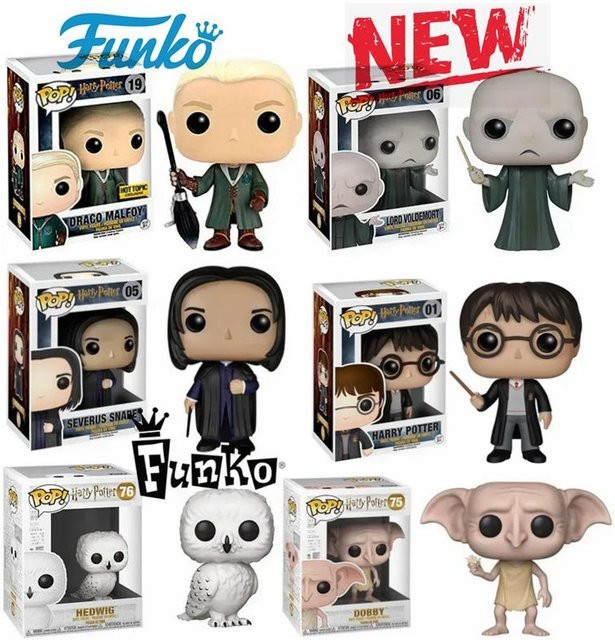 Funko Pop Harry Potter PVC-Sammelfiguren Set mit Harry Potter, Snape, Malfoy, Dobby und Hedwig - Bild 1