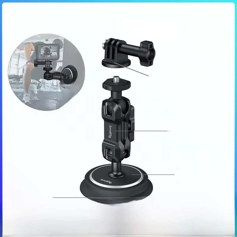 SmallRig Magic Arm Magnetischer Saugnapf-Montagestützsatz für Action-Kameras, kompatibel mit GoPro Cage 3084C und DJI Action 4 Cage 4119B, Schwarz - Bild 1