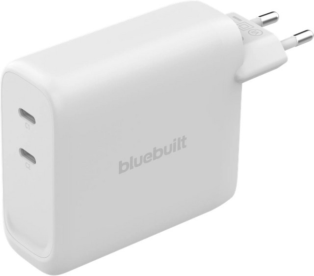 BlueBuilt 140-Watt-GaN-Ladegerät mit 2 USB-C-Ports in Weiß - Bild 1