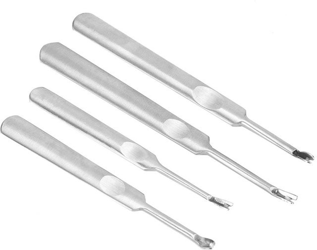 GoolRC 4er Set DIY Edelstahl Leder-Schnitzwerkzeug Set in Silber und Weiß - Bild 1