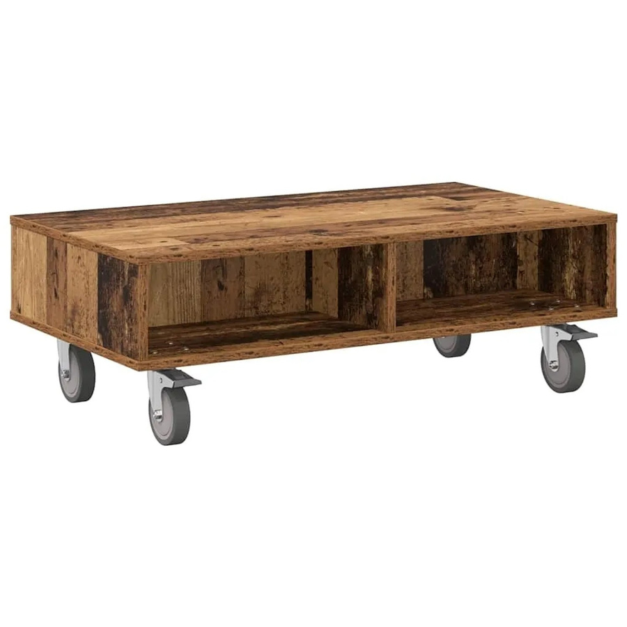 vidaXL Beistelltisch aus Holzwerkstoff in Braun mit Rollen, B/T/H: 90 x 50 x 30 cm - Bild 2