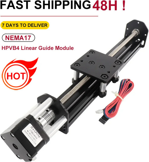 HANPOSE NEMA17 Schrittmotor HPV4 V-Slot Linear Modell mit T8*8 Gewindespindel für Z-Achse, Router und Reprap 3D-Drucker Ersatzteile, Schwarz - Bild 1