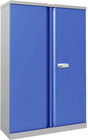 Phoenix SCL1491GBE Stahlschrank mit Elektronikschloss, grau/blau, B: 91,5 cm, H: 140,0 cm, T: 37,0 cm - Bild 1