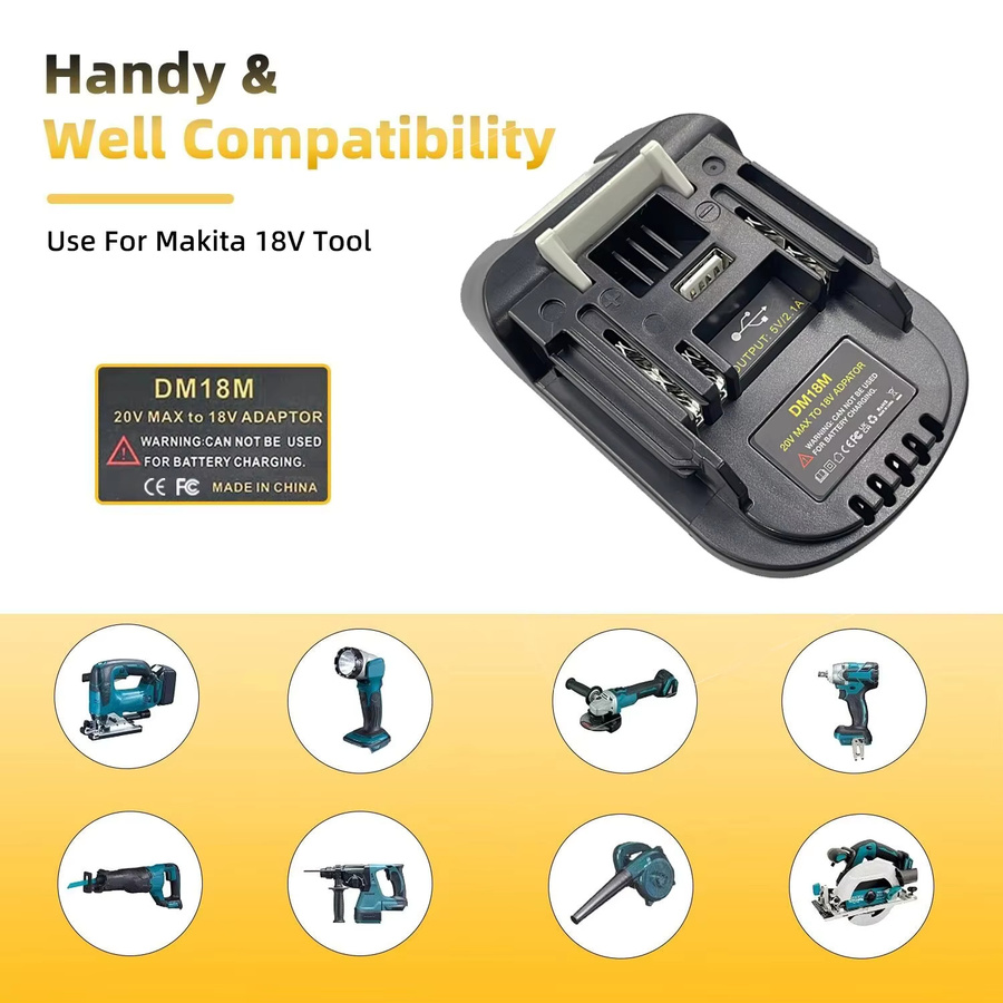 Akku-Adapter Schwarz für Bosch, Dewalt, Einhell und Parkside 18V Li-Ionen-Akkus zur Nutzung mit Makita 18V Elektrowerkzeugen - Bild 3