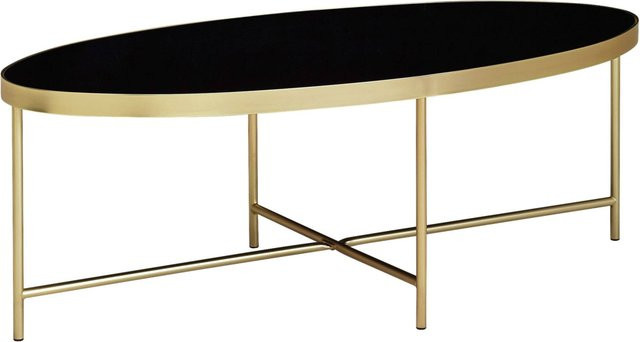 Couchtisch Wohnling in Gold und Schwarz mit Einscheiben-Sicherheitsglas, B/H/T: 110 x 40 x 56 cm - Bild 1