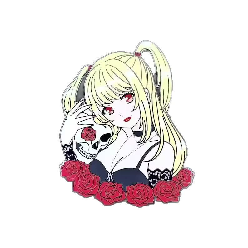 YiYuYiHua Anstecknadel Emaille, Totenkopf-Rosen-Brosche, Bunt - Bild 4