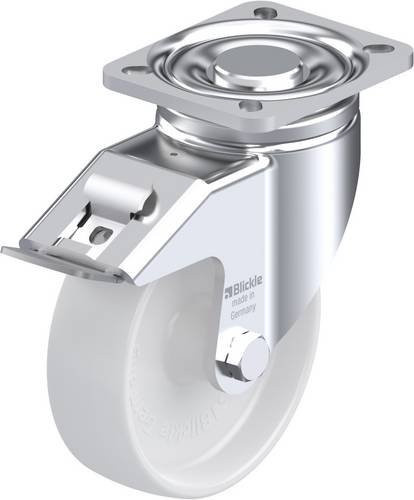 Blickle Lenkrolle LH-PO 125G-1-FI mit Feststeller in Weiß, Rad-Durchmesser: 125 mm, Tragfähigkeit: 300 kg - Bild 1