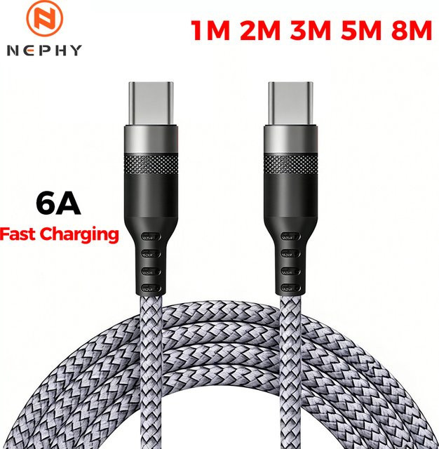 Nephy USB-C zu Typ-C Kabel PD 60W Schnelllade-Verlängerungskabel in Rot - Bild 1