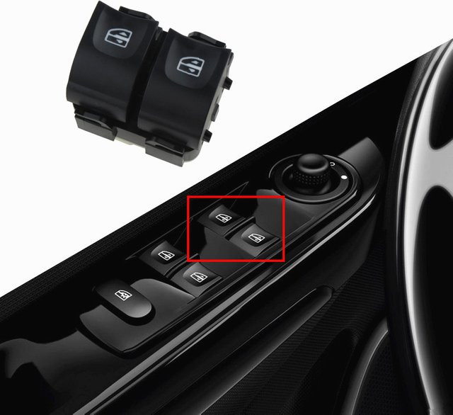 Malcayang Elektrischer Fensterheber-Doppelschalter für Renault Clio 4 IV, Schwarz, LHD 254118044R - Bild 1